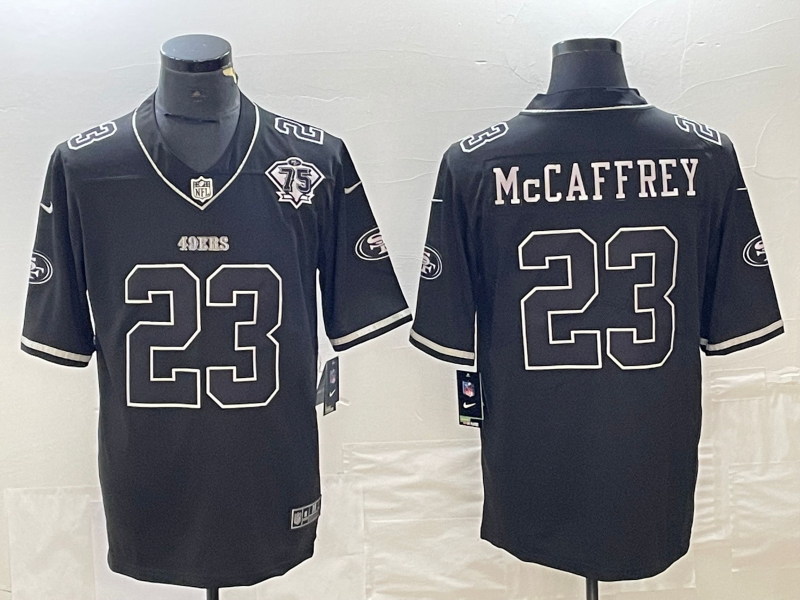 Men's San Francisco 49ers Christian McCaffrey #23 Black Jersey